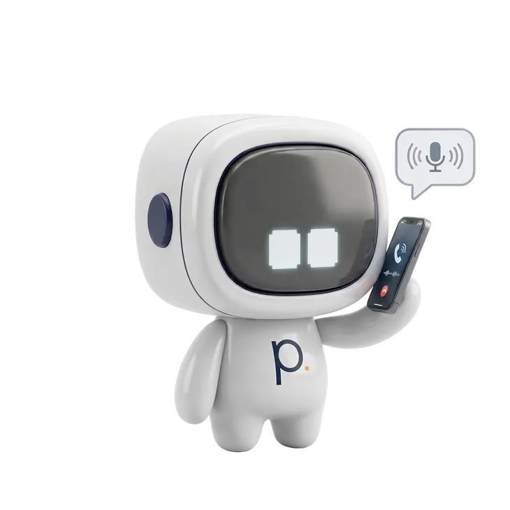 Provident robot mascot holding a smartphone